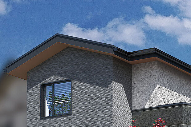 【【風格をもたらす屋根】】寄棟屋根と切妻屋根を織り交ぜた安定感のあるフォルム。その端正なシルエットが、街並みに格調高い邸宅の風格をもたらします。