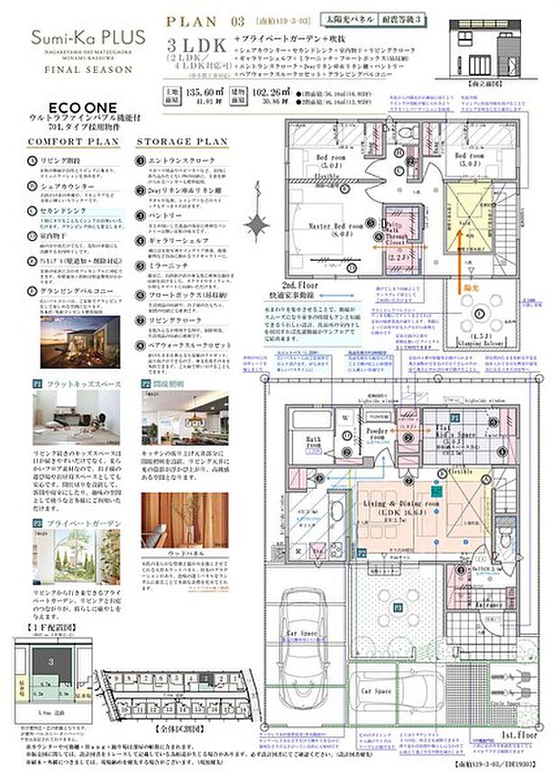 【3LDK(2・4LDK対応可※有償工事)】3LDK(2・4LDK対応可※有償工事)＋プライベートガーデン＋吹抜＋シェアカウンター＋セカンドシンク＋室内物干＋ギャラリーシェルフ＋ミラーニッチ＋フロートボックス（吊収納）＋エントランスクローク＋リネン棚＋パントリー＋リビングクローク＋ペアウォークスルークロゼット＋グランピングバルコニー