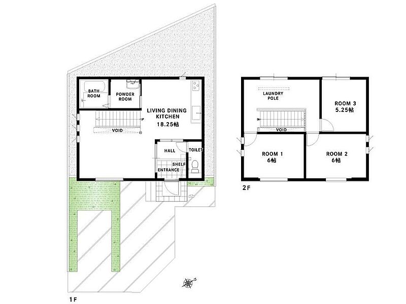 ～ロフトのあるLDKが自慢！現代的でスタイリッシュな平屋～後庭に坪庭として使用可能なスペースを確保、駐車スペースは1.5台分。収納豊富ですっきりと暮らせる平屋住宅です。/16号地外観