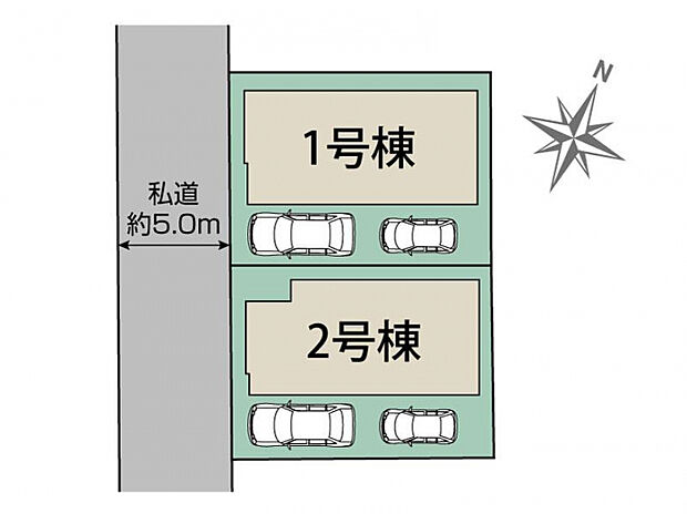 船橋市芝山5丁目2棟 区画図