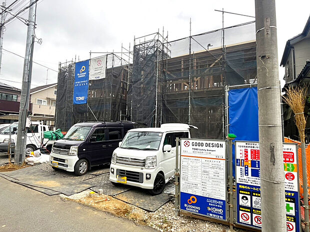 上棟【2026/5/28撮影】　各棟・敷地47坪、カースペース3台可能