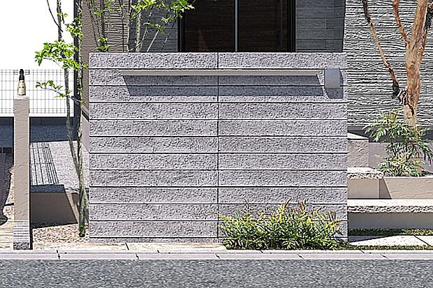 【【デザイン門柱】】住まいの顔となるデザイン門柱を確定に採用しました。