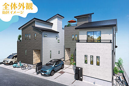 完成予想3DCGパース（全体街並み）