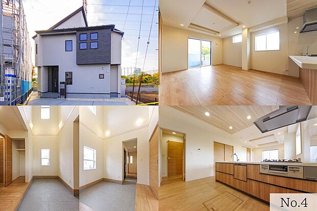 4号棟/マルチエントランスが特徴のGX志向型住宅。駐車2台可。