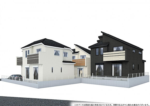 完成予想パース（1～3号棟）資料等ご希望ありましたらお気軽にお問い合わせください！　