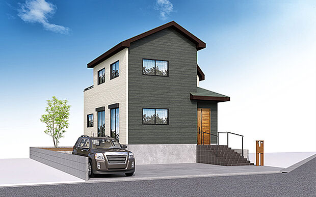 完成予想図：外観（1号棟）