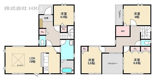 【4LDK】来客時にも子育てにも適した1階独立洋室のある4LDK。