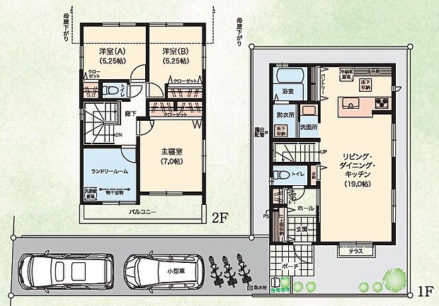 【3LDK】4号棟 2階には広々ランドリールーム搭載。雨の日の洗濯物も干すことができます。