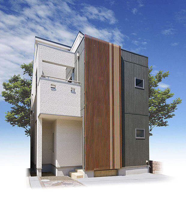 【建物プラン例(外観写真)】外壁のカラーも沢山種類がございます。お客様のこのみに合わせて、専属のコーディネーターがご提案致します。