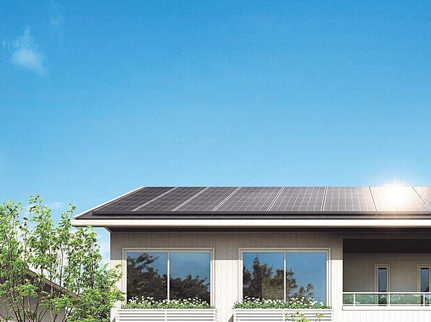 【太陽光発電システム搭載可能】太陽光でエコな電気をたくさんつくって、家で使う。さらには売ることで、家計をバックアップ。エネルギー収支をゼロに近づけるスマートなアイテム(参考写真)
