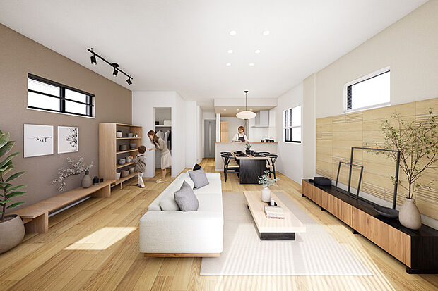 【伸びやかなくつろぎを楽しむ住まい】
家族の暮らしを自由に楽しむ多彩な空間プランニングをご用意。ひとつひとつの素材にもこだわり、アイデアをプラス。心地よい家づくりを形にしました。