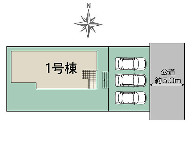 敷地面積190m2越え!駐車場並列3台!車通りが少なく、駐車が苦手な方も安心◎