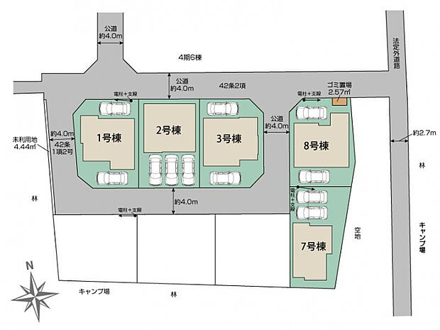 さいたま市見沼区南中野ガーデンパーク5期8棟 区画図