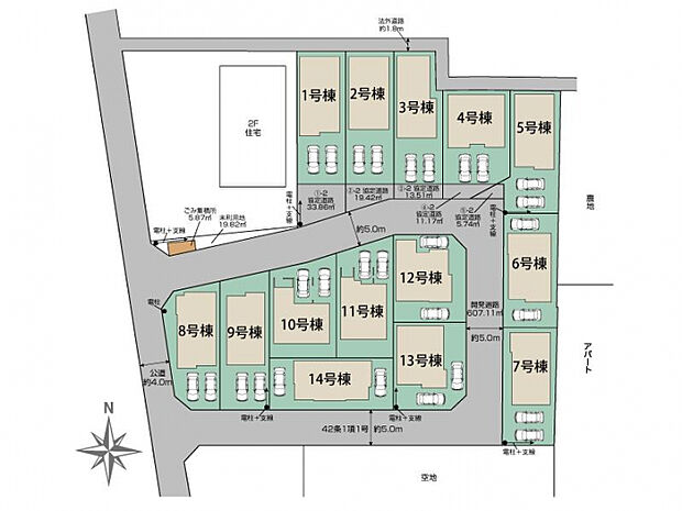 川口市東本郷14棟 区画図