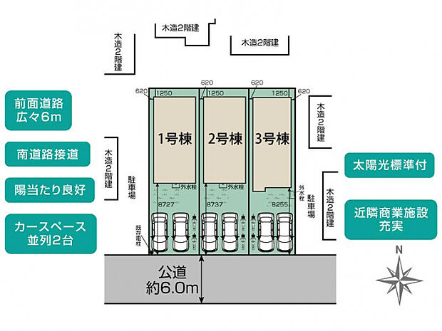 伊奈町栄5丁目2期3棟 区画図