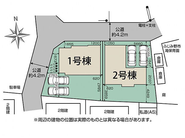ふじみ野市長宮2丁目2棟 区画図