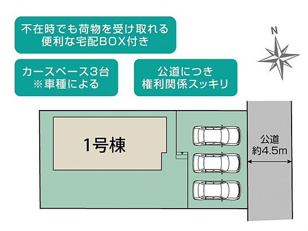 浜松市中央区東若林町1棟 区画図
