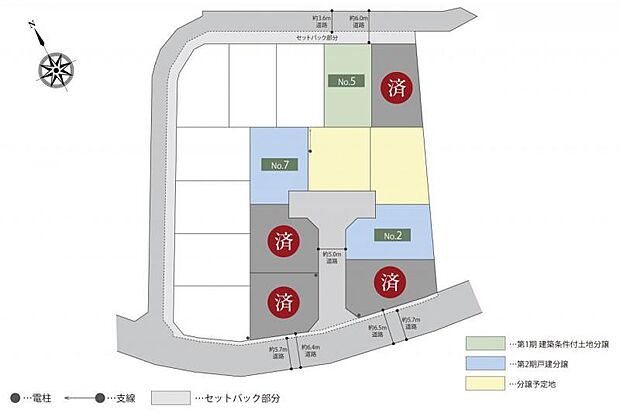 全体区画図 134~145m2の整形地。まちなみガイドラインにより整った景観を維持できます。
