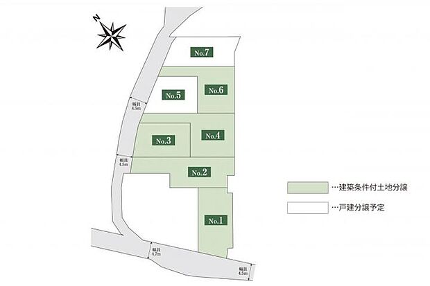 130平米以上の全7区画で、高台を利用した眺望も魅力。まちなみガイドラインで整った景観を維持できます。