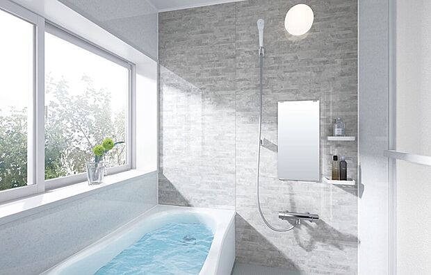 【浴室】上質感を演出するスライドバー&大型シャワーヘッドくるりんポイ排水口でお掃除もラクラクいつもキレイ。