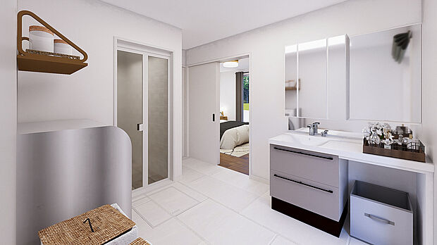 【3LDK】車庫2台/LDK18.2帖/タタミコーナー/ロジア/SIC/WIC/カウンター/バルコニー