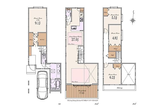 【3LDK+S】建物面積：149.68m2（車庫・駐輪場17.37m2、ポーチ部分3.82m2含む）