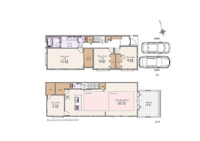 170.70m2（車庫面積13.68m2、外部参入面積10.99m2含む） 