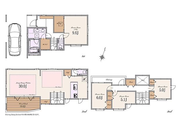 【建物参考プラン】土地価格:10,490万円 建物参考プラン価格:4,500万円(税込) 総額:14,990万円(税込) 土地面積:約95m2 建物面積:約168m2(車庫面積約19m2・ポーチ部分約3m2・バルコニー部分約10m2含む)