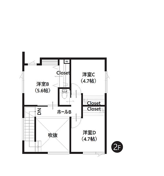 【2階間取図】
2階の寝室はグリーンをアクセントにした穏やかな空間。読書やリラックスに最適なベンチが設置され、機能性とデザイン性を両立。寝室をよりゆったりとくつろげる特別な空間に。