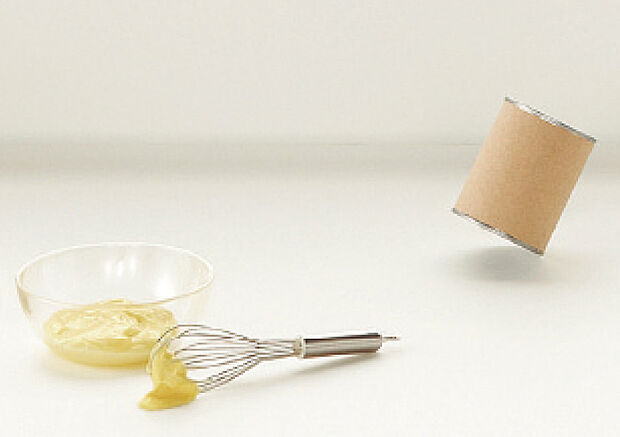 【人造大理石カウンター】汚れ、キズ、衝撃、熱に強い人造大理石です。