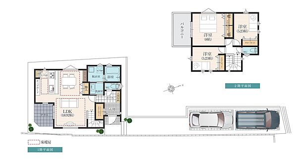 【3LDK】南面バルコニー＆テラスは陽当たりバツグン！広々LDKにたっぷりの日光が差し、明るく開放感ある生活空間が出来上がります！