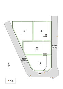 ※風致地区（3号地の緩和規定は適用されません）
※外壁後退：1.0m（道路より2m後退） 