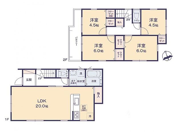 20帖の明るく広々としたLDK!ご家族が自然と集まるゆとりの空間です!(※インテリアはCGです。)