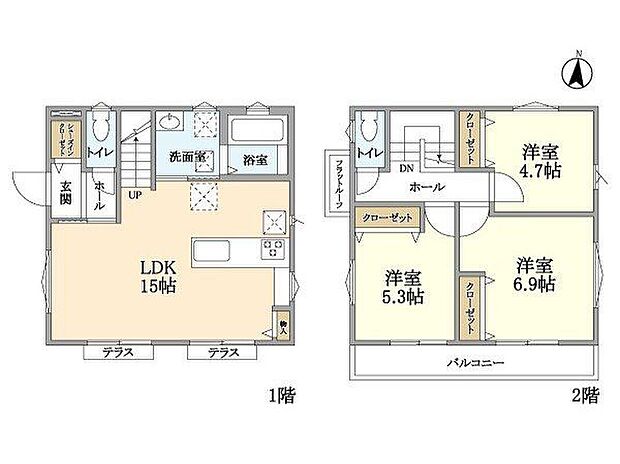 適材適所の収納が豊富で、すっきりとした住空間を保つ間取り設計です!