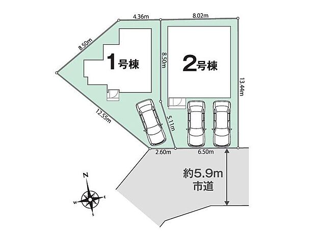 【間取図(平面図)】区画図