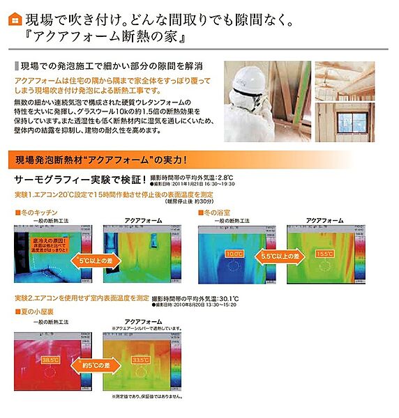 気密と断熱の両方を取りやすい「アクアフォーム」を採用！