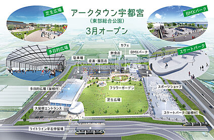 2026年3月28日開園！アークタウン宇都宮（東部総合公園） 現地から3770m。(車で12分。)