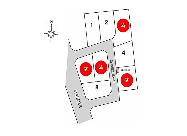 ※区画図には商談中区画も含みます。最新の販売状況は資料請求またはお電話にてお問合せください。