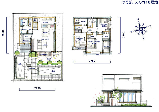 ３LDK＋W.I.C＋納戸 約20.7帖のLDKは、リビング・ダイニング・キッチンが一体となった開放的な空間♪