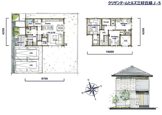 【3SLDK】広さ約18.1帖のLDKは、家族の笑顔が集まる明るい空間。 吹抜けのある設計で開放感に満ちています。 各部屋にウォークインクローゼットも備え、収納面も充実しています。