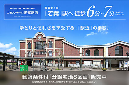 コモンステージ若葉駅西 現地から420m～500m。(徒歩6分～7分。)