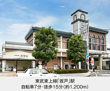 東武東上線「坂戸」駅 現地から1200m。(徒歩15分。)