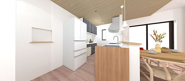 【キッチン/カップボード】IHコンロ 【オール電化】/深型食洗機 /タッチレス水栓