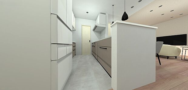 【キッチン/カップボード】IHコンロ【オール電化】/深型食洗機 /タッチレス水栓