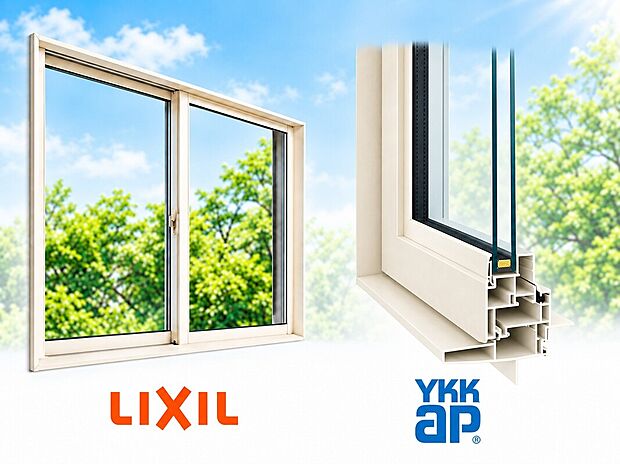 窓から考える、心地よい暮らし。窓はLIXIL・YKK APから選択可能。高断熱仕様の樹脂窓を標準採用。外観や内装と調和するカラーを選び、心地よい住まいをつくれます。