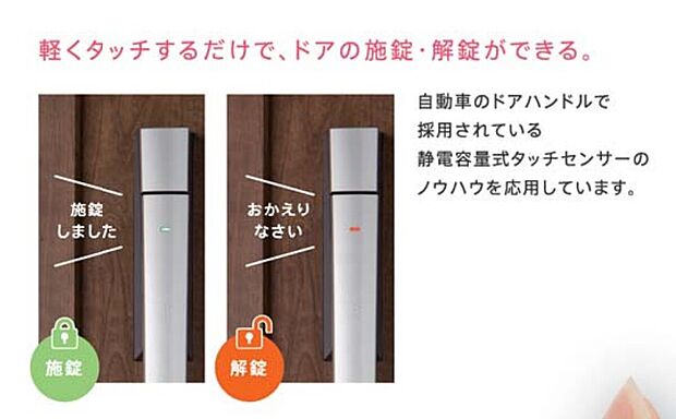 【ラ・ロック】トヨタオリジナル電気錠アイテム。電子キーを携帯していれば、ハンドルのタッチセンサーに触れるだけで施解錠が可能。