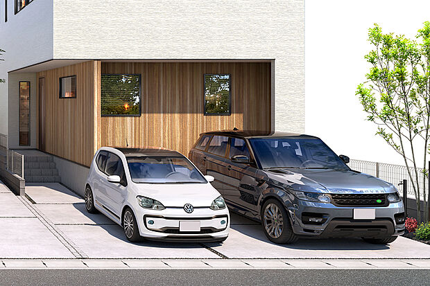 【【2台対応可能のカースペース・サイクルスペース】】生活に欠かせない車や自転車用のスペースを確保。通勤通学やお出かけの際に重宝します。※2台目は車種制限があります。※号棟により採用状況が異なります。