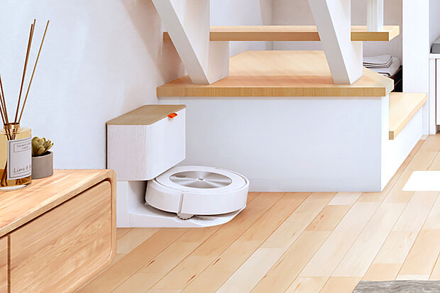 【【お掃除ロボットの充電スペース】】定位置にすっきりと収まることで、空間を美しく保ちながら、日々の掃除をスムーズにサポートします。※号棟により採用状況が異なります。