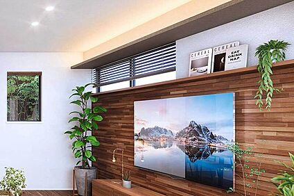 【間接照明・壁掛けTV】