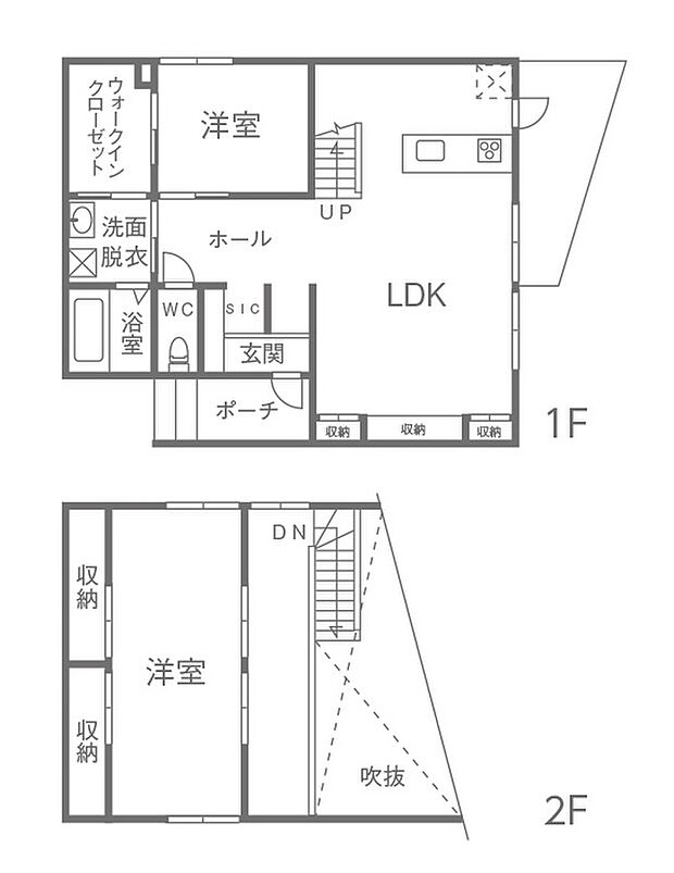 LDK・寝室・水まわりを1階に集約。平屋のように生活できる間取りです